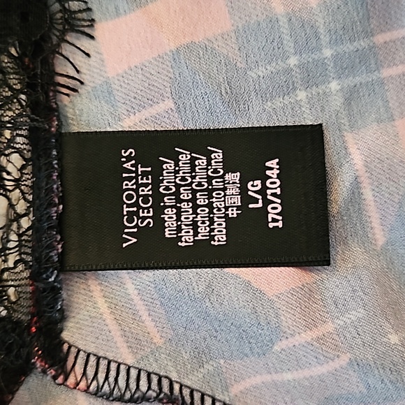 Victoria's Secret Woman's Red & Black Plaid Lace Chemise Slip Nightgown Sz:L EUC - Picture 3 of 6